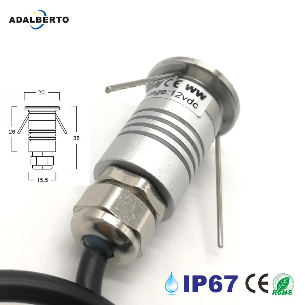 Светодиодный подземный светильник 1 Вт IP67 водонепроницаемая Напольная Лампа 12 В
