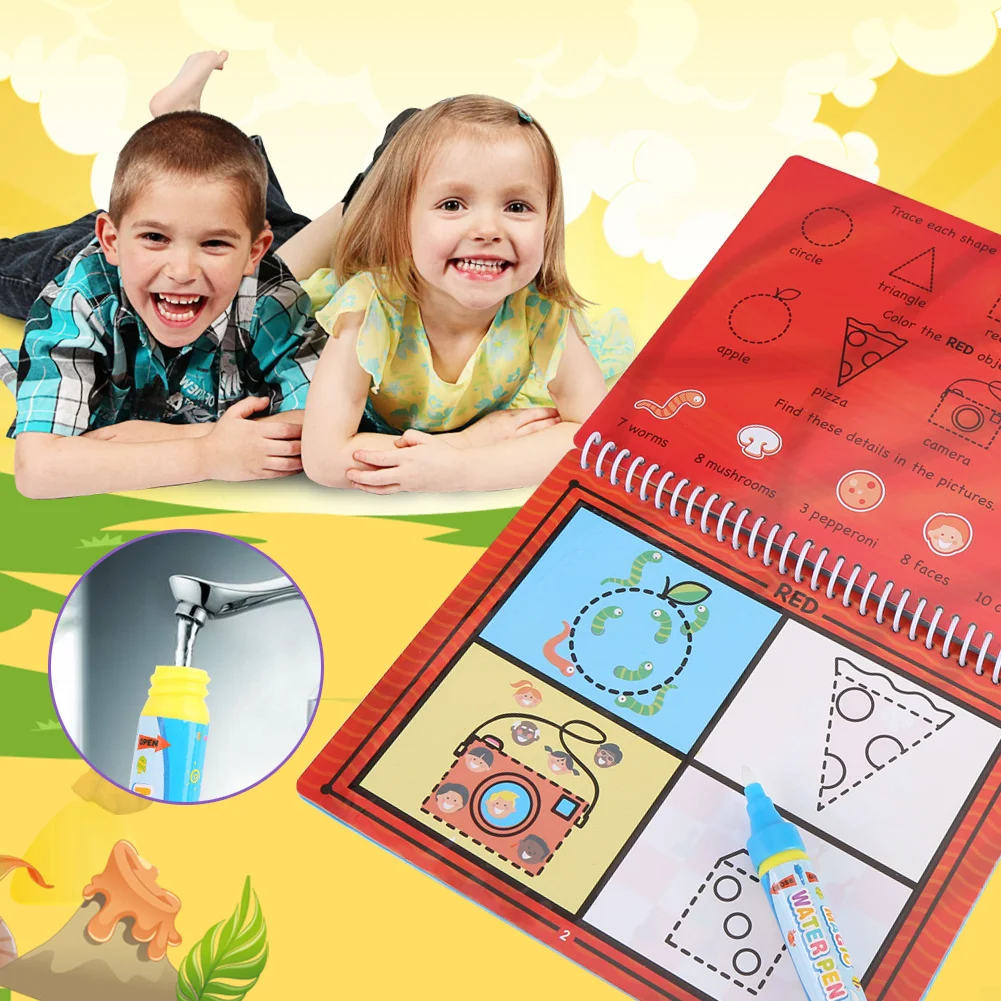 Бесплатная доставка Волшебная книга для рисования водой книжка-раскраска ручка