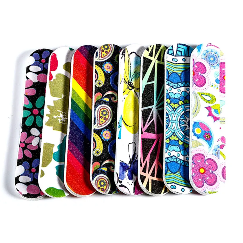 

Lovely 1pc Sandpaper Mini Colorful Sanding Nail File Printed Double Sided Nail Art Manicure Sanding File Buffer Grits Nail Tools