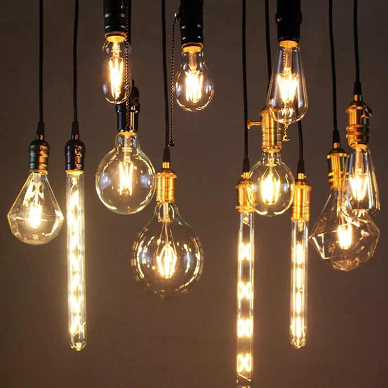 

Retro Edison Light Bulb E27 220V 40W ST64 G80 G95 T10 T45 T185 A19 A60 Filament Incandescent Ampoule Bulbs Vintage Edison Lamp