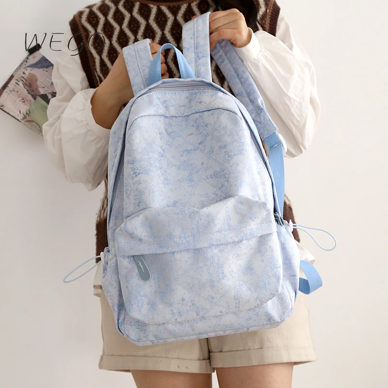 Модный рюкзак в стиле Харадзюку, Женский студенческий рюкзак для колледжа, Женский легкий рюкзак с темным принтом