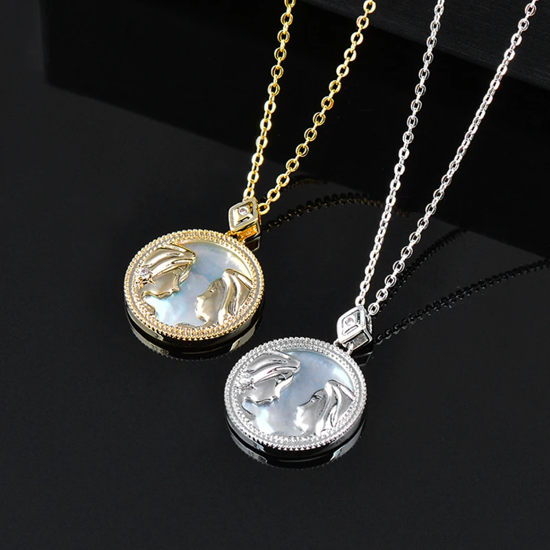 SINLEERY 12 созвездий серия круглая монета натуральная ракушка ожерелье для женщин и