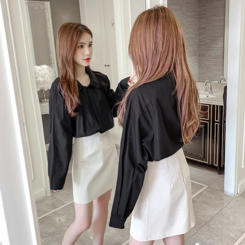 COIGARSAM Повседневная рубашка с длинным рукавом женские топы новые весенние