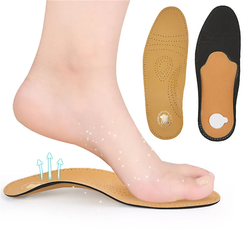 

Leather Orthotic Insole For Flat Feet Arch Support Orthopedic Shoes Sole Insoles For Feet Men Women Children O/X Leg corrected