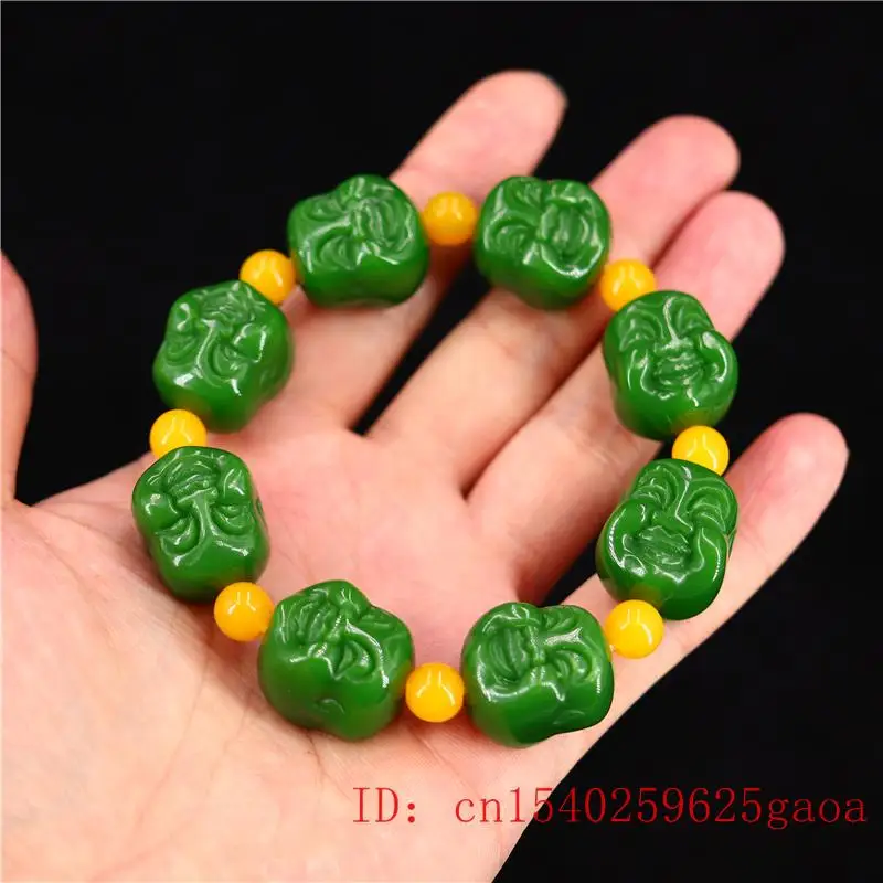 

Jade mMaitreya Bracelet Bangle Natural Jadeite Gifts Jewellery Fashion Charm Amulet Beads Green