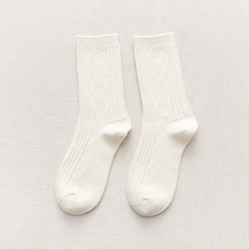 

Model Cotton Solid Color More Thick Women Socks Winter Warm Socks Cotton Breathable Sweat-absorbing wool Socks Women