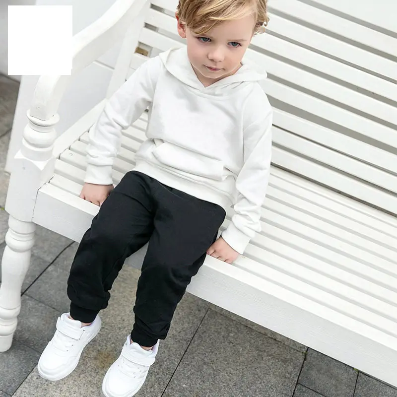 Fashion Children Sports Hoodies Pure Color Toddler Girls Sweatshirt Spring Cotton White Tops for Baby Boys|Толстовки и кофты для