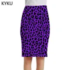 Женская юбка-карандаш KYKU, фиолетовая элегантная юбка с принтом в стиле хип-хоп, лето