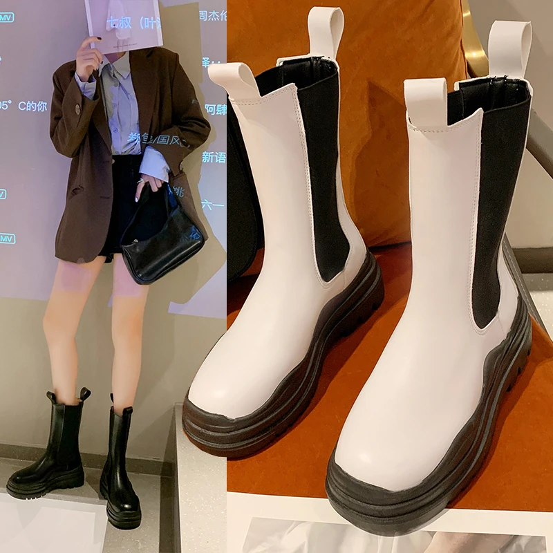 Женские ботинки Blwbyl модные Универсальные челси из натуральной кожи удобные