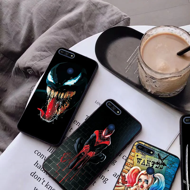 Черный чехол ТПУ чехол для huawei Honor 7A Pro милый чехол Venom для huawei Honor 7C 8C 8X 8A 7S 7X чехол s на Y5 Prime бампер
