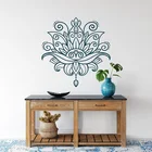 Наклейка на стену в виде лотоса, мандала, Виниловая наклейка на стену для йоги, Студия йоги, арт-деко, богемный стиль, украшение для дома, Фреска YJ28