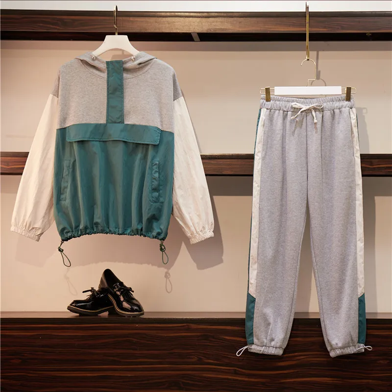 Женские комплекты Свитшот и брюки Осень зима женский свободный модный костюм из