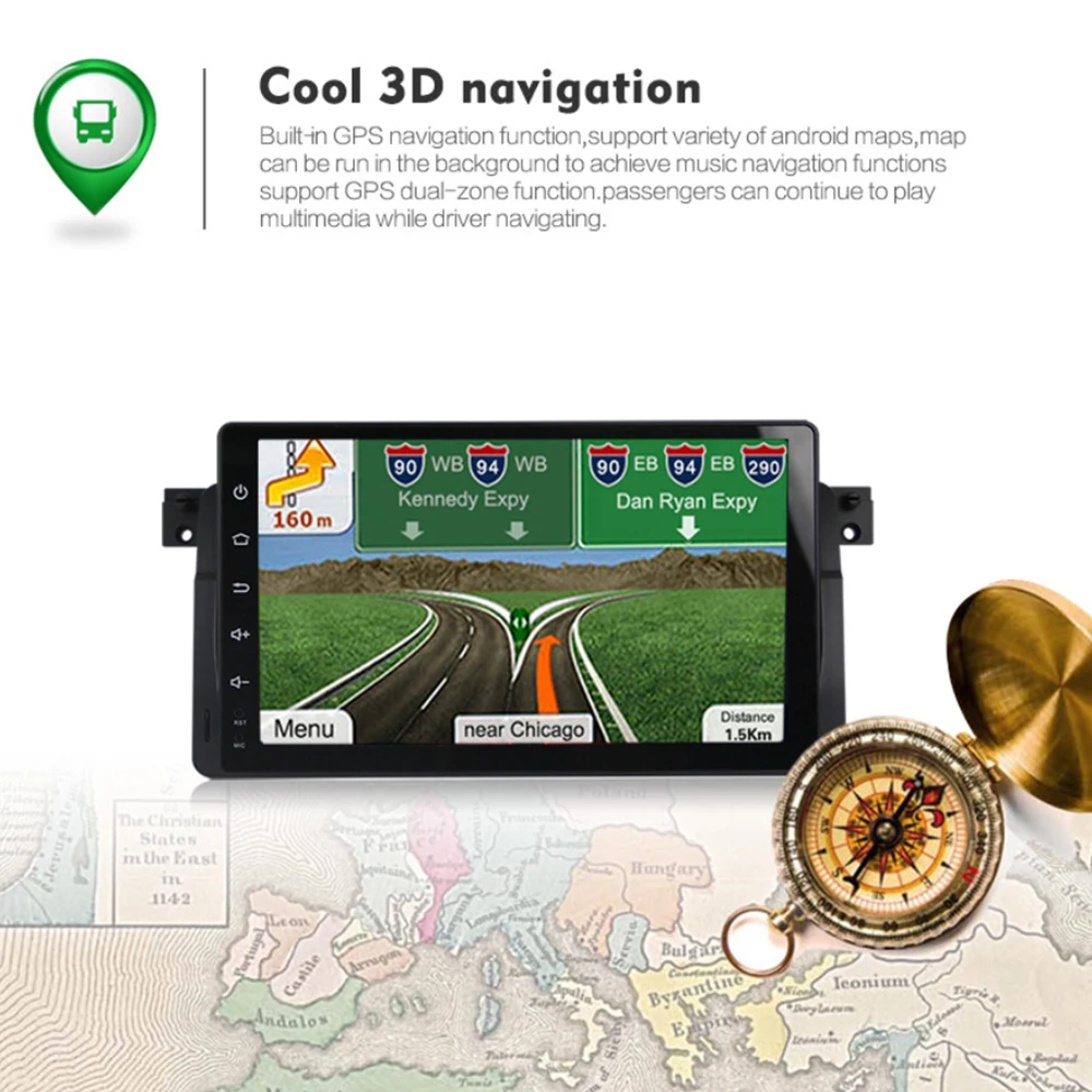 Автомобильный мультимедийный плеер стерео система на Android с Bluetooth Wi Fi монитором 9