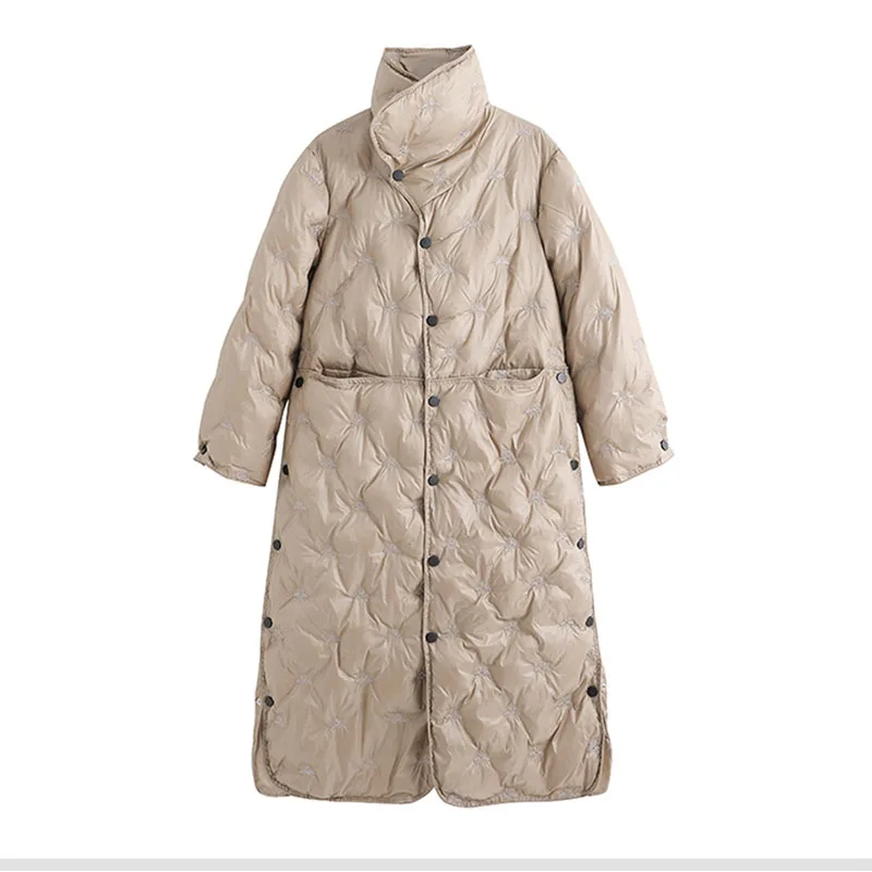 2021 Winter Jacket Women Parka Long Coats embroidery Cotton Padded Winter Coat Women Warm Thicken Jaqueta Feminina Cotton Coat