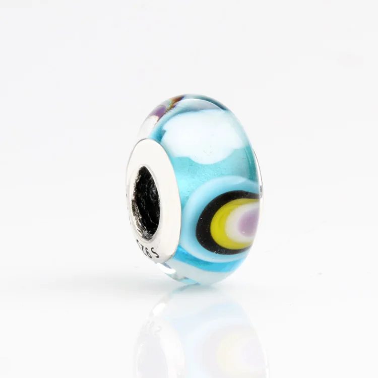 

DoDoFly Authentic S925 Sterling Silver New Rainbow Glass Beads Fit Original Charms Bracelet Necklace Diy Jewelry Making