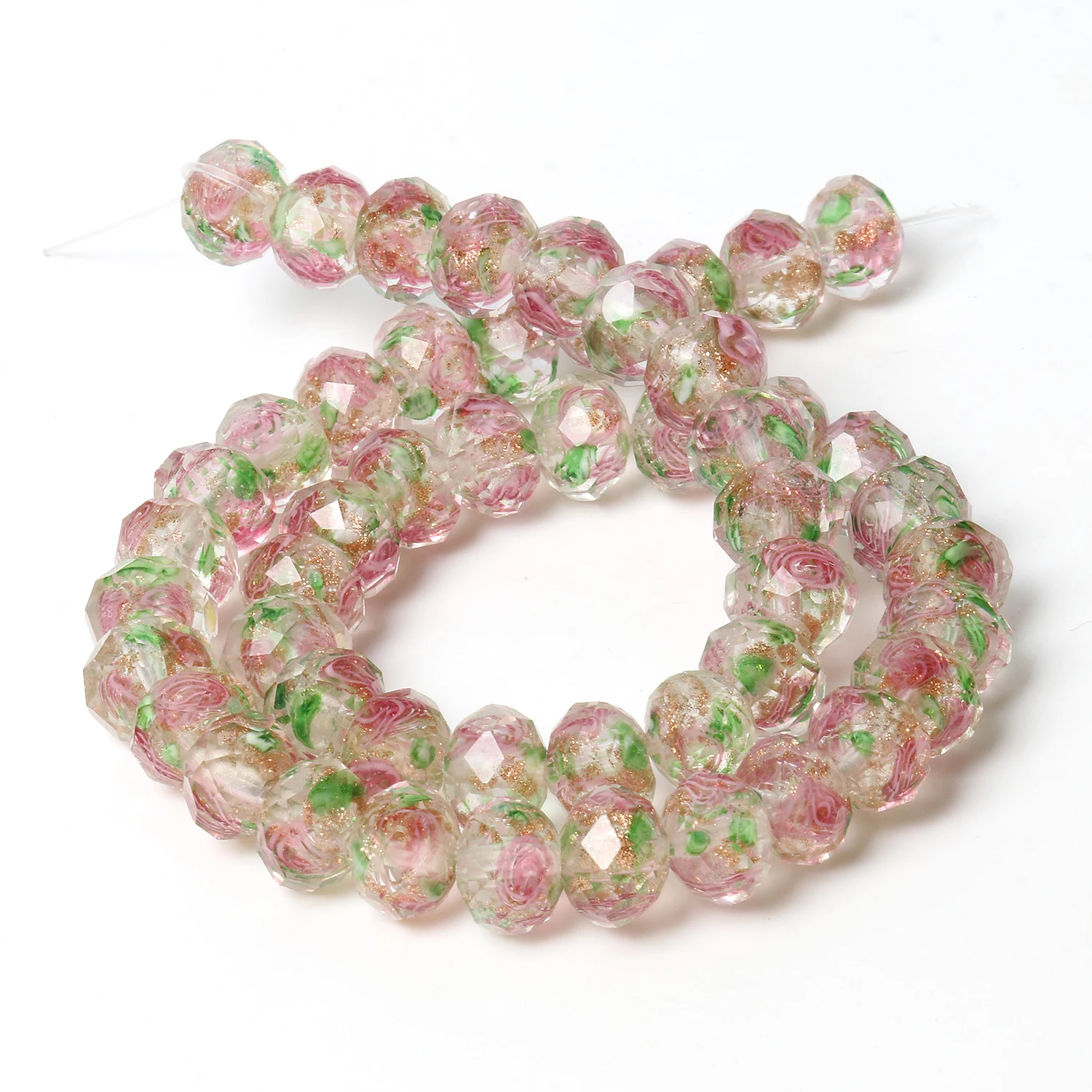 Светильник-розовые бусины из муранского стекла в форме цветка граненые