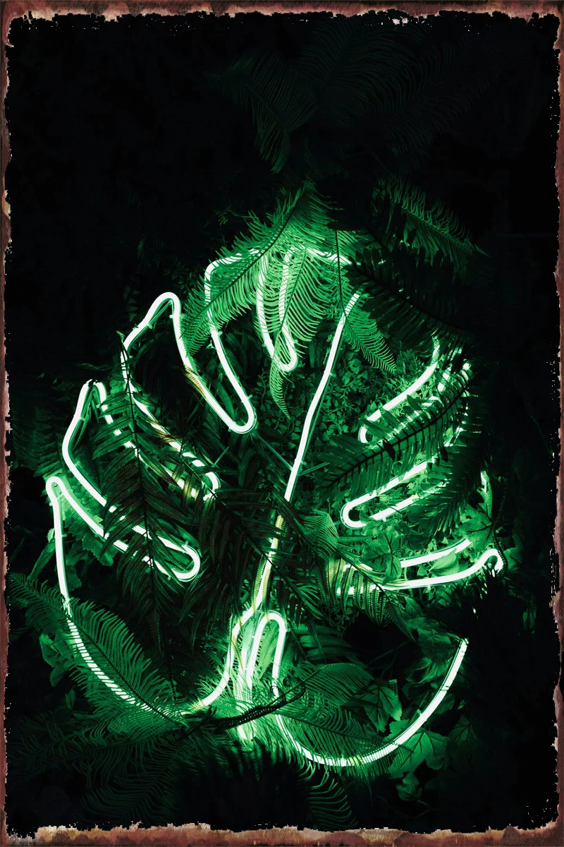 

Неоновый винтажный металлический знак Monstera в стиле ретро, жестяные таблички, Настенный декор, украшение для комнаты, для художественного ка...