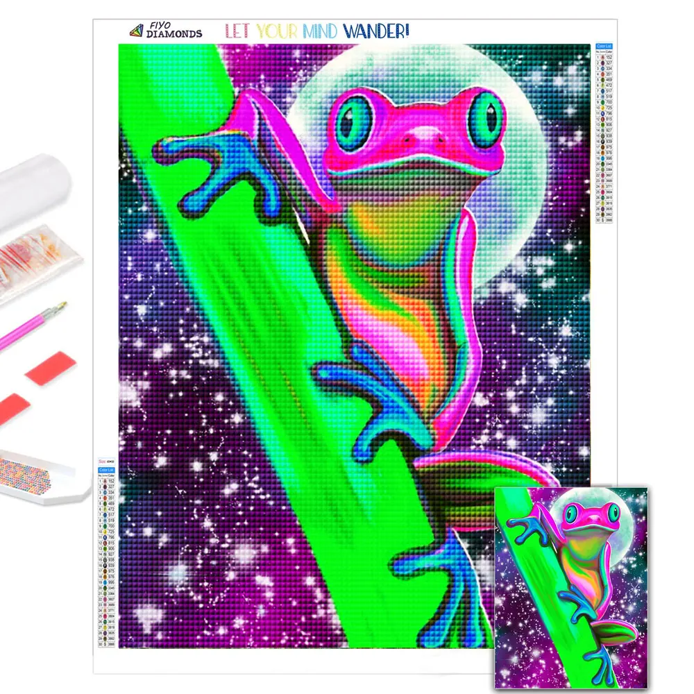 Алмазная живопись сделай сам вышивка крестиком лягушки 5D алмазная животные