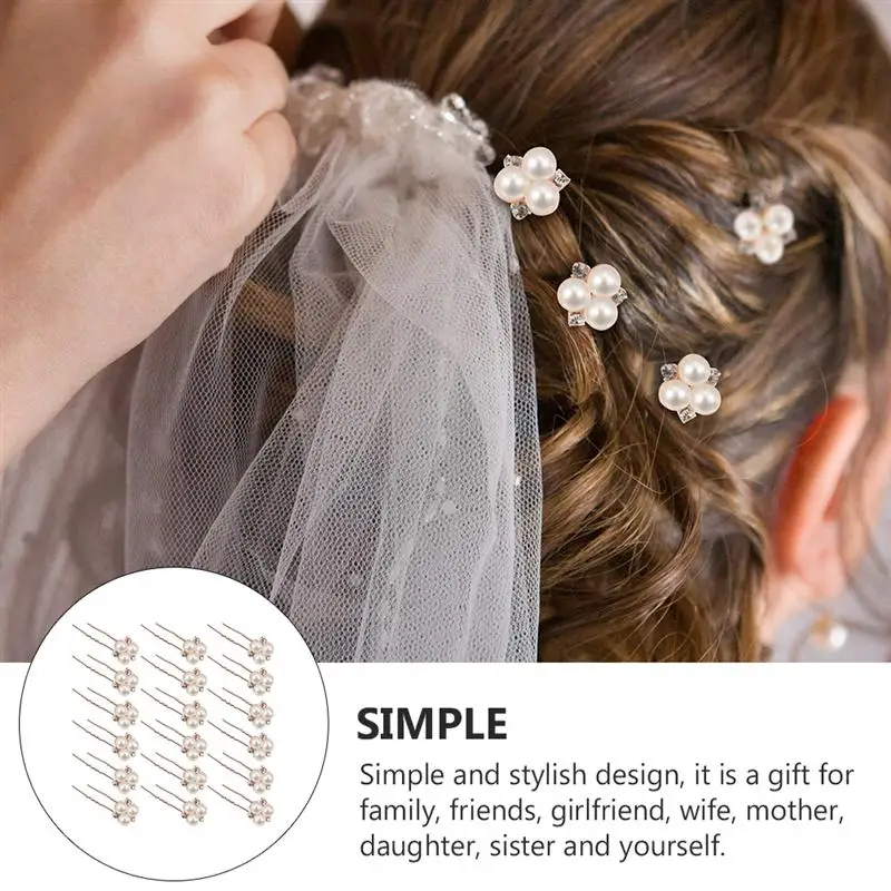 

18pcs Wedding Pearl Hair Pins Brides Rhinestones Hair Pins Bridal Hair Accessory
