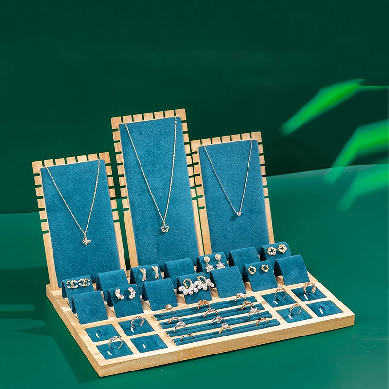 Jewelry Display Props Necklace Jewelry Wood Show Support Ring Bracelet Pendant Jade Show Support Display Display Tray