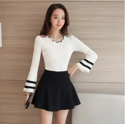 Свитер женский трикотажный с длинным рукавом Осень-зима 2020 | Женская одежда