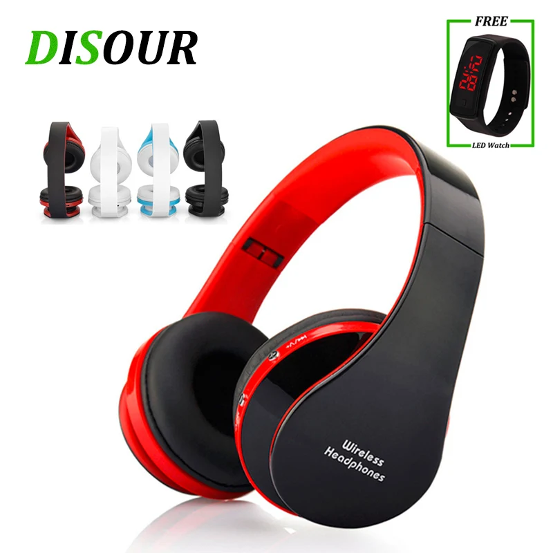 

DISOUR Folding Wireless Headphone With Mic Bluetooth-compatible 5.0 Earphone Stereo Bass Headsets For PC And All Smart Phone