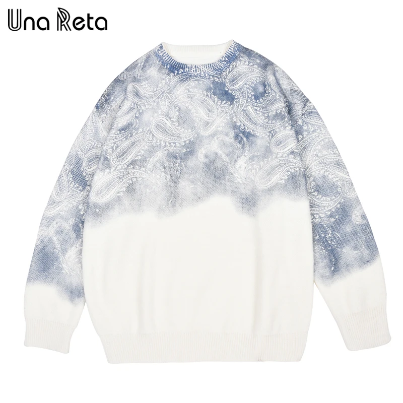 

Мужской свитер с цветочным принтом Una Reta, новый осенне-зимний свитер в стиле хип-хоп, уличная одежда для мужчин, пуловер с принтом, Топы Harajuku, ...
