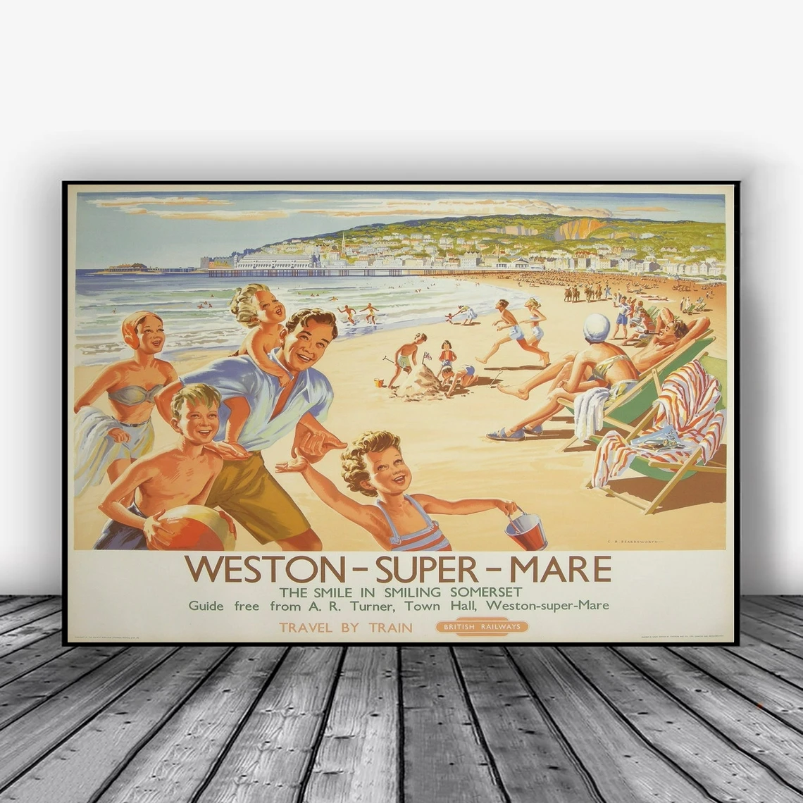 

Винтажный постер Weston-Super-значит железной дороги, постер для путешествий, винтажный Ретро Художественный постер, печать, настенная живопись, ...