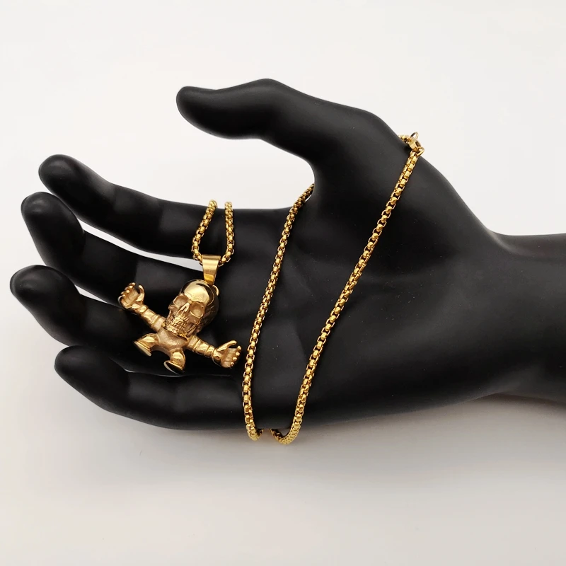 Колье с маленьким карликом из нержавеющей стали креативный кулон-ожерелье