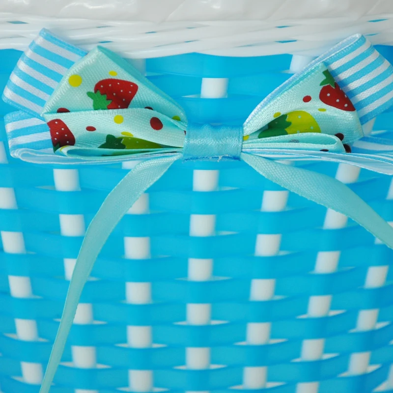 2 шт. детская велосипедная корзина: 1 синяя Цветочная передняя корзина для