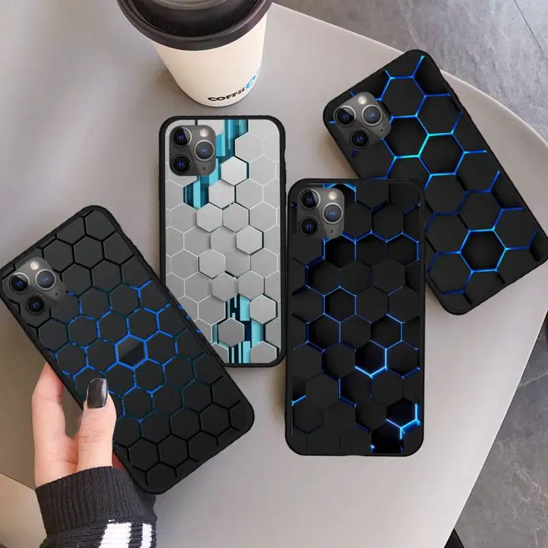

Hexagonal lattice Phone Case for iPhone 11 12 pro XS MAX 8 7 6 6S Plus X 5S SE 2020 XR mini