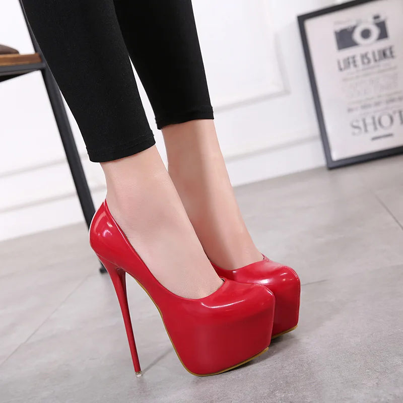 

Early spring new super high heels sexy women's shoes shallow waterproof platform single shoes