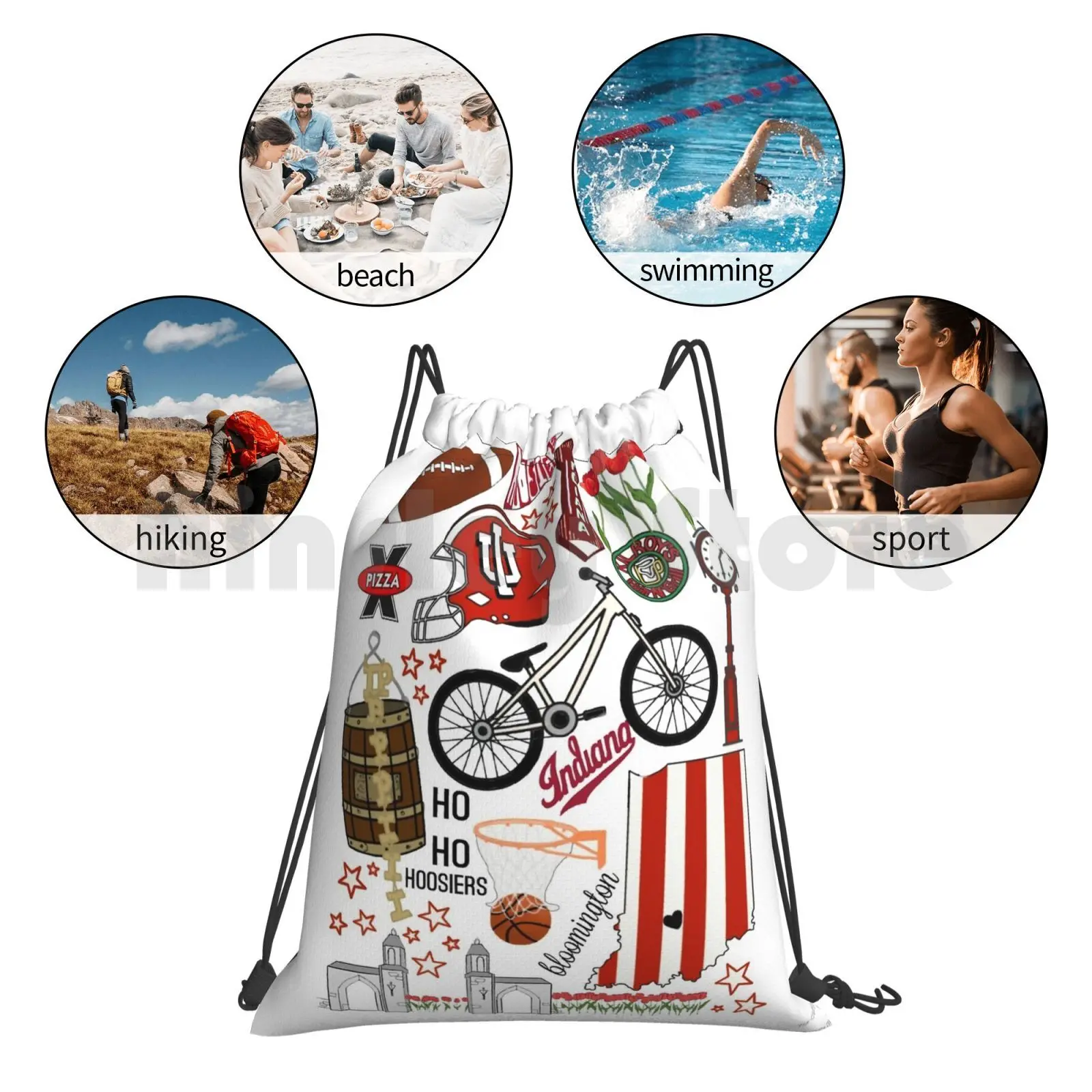 

Indiana University Bloomington Theme Iu Backpack Drawstring Bag Riding Climbing Gym Bag Iu Bloomington Indiana University