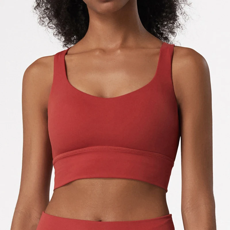 

Push Up Gym Fitness Sports Bra Women Activewear Tops Padded Back Cross Strappy Workout Yoga Bra Top Shockproof Running Bras