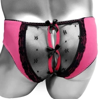 sexy sissy panties hot erotic open crotch briefs lace crotchless underwear back underpants men tangas
