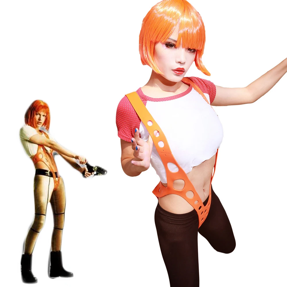 XCOSER Leeloo оранжевый подтяжки из силикагеля ремешок фильм пятая деталь аксессуары для косплея Хэллоуин косплей реквизит для взрослых Лидер продаж