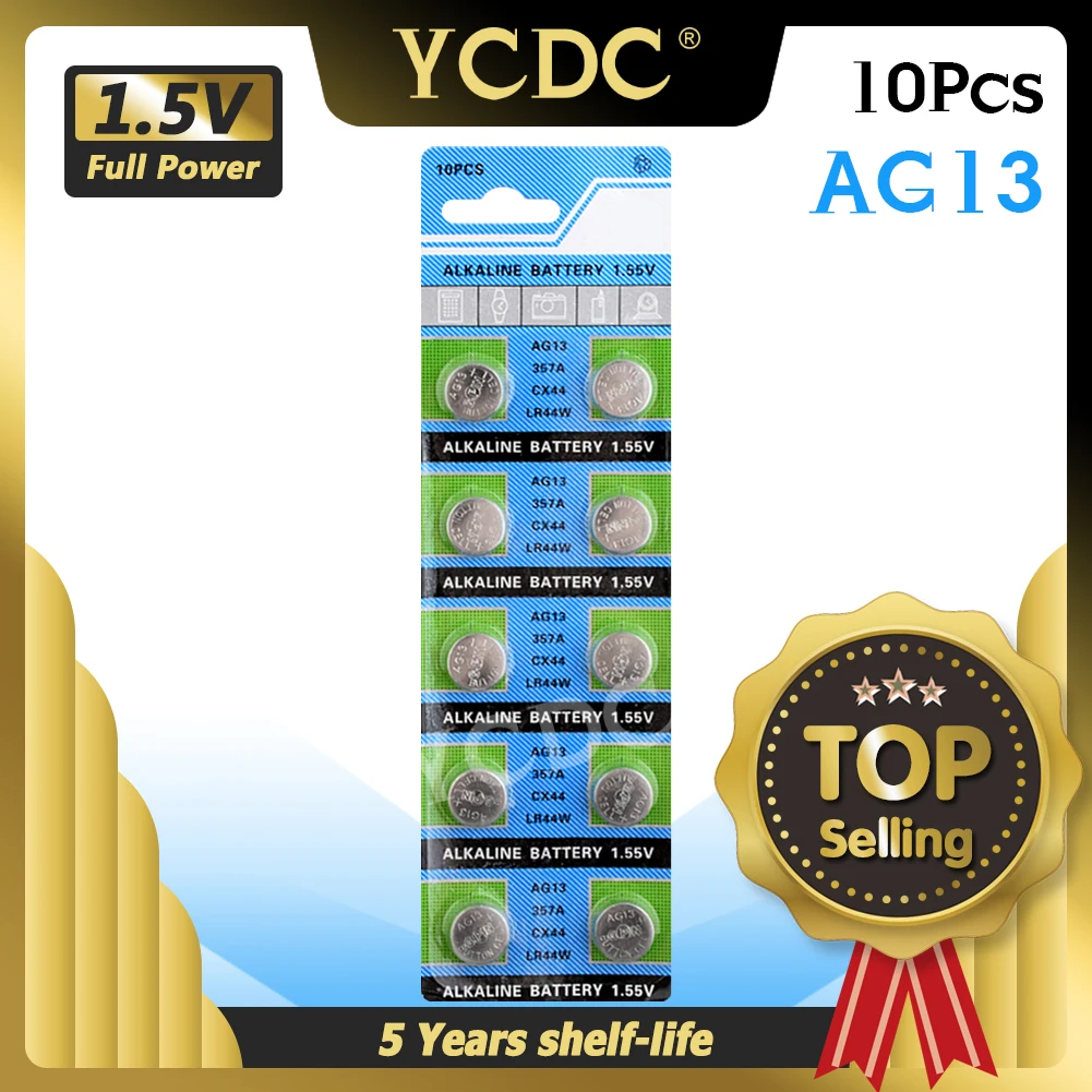 YCDC акумуляторная батарея sr44 10 шт/1 карточная игра AG13 аккумуляторы таблеточного
