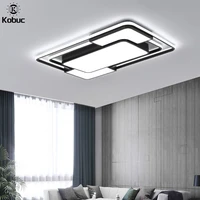 kobuc ultrathin luminaire living room led ceiling light fixture dimmable rectangle ceiling light for bedroom with remote control