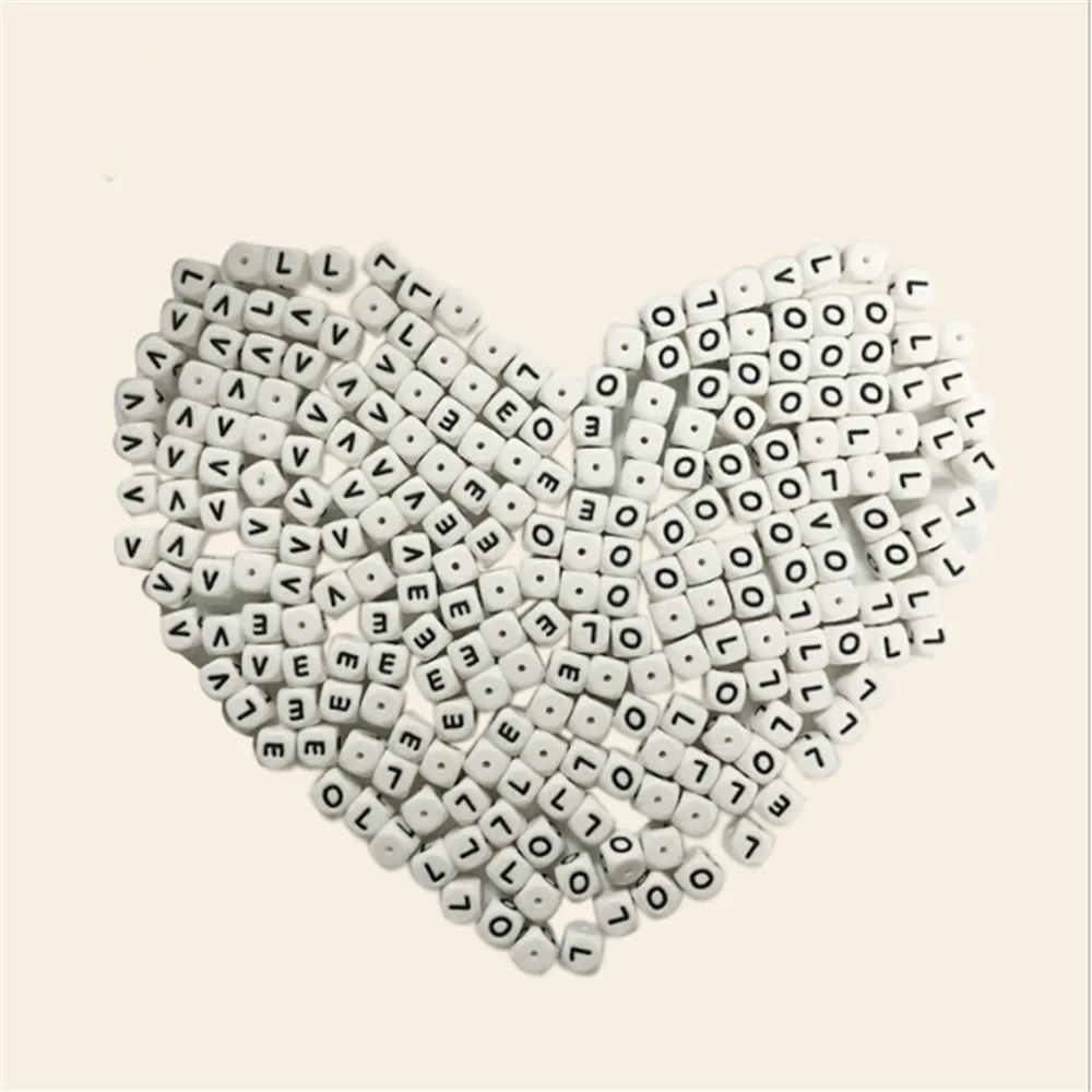 

26Pcs Letter Silicone Beads Baby Teether Beads Chewing Alphabet Bead For Personalized Name DIY Teething Necklace 12mm