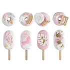 Поддельная имитация торта пончик украшение окна поддельный закуска мороженое пончик еда фотография Опора искусственное мороженое