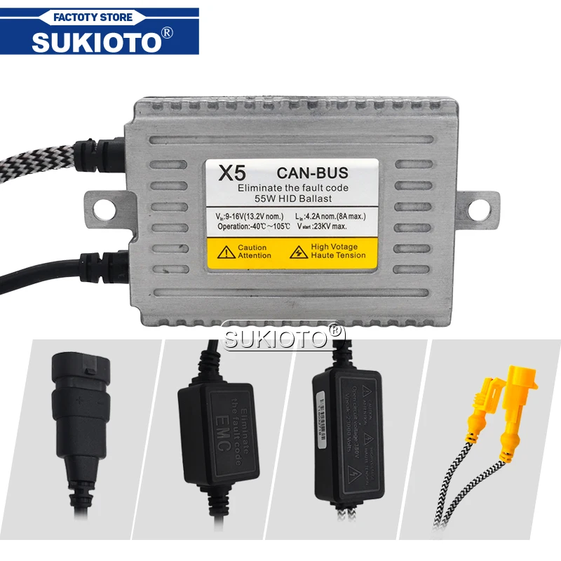 SUKIOTO AC 55 Вт ксеноновый Canbus балласт HID без ошибок для фар комплект ксеноновых ламп H1