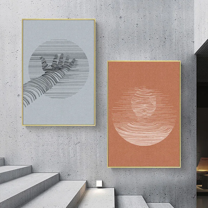 Современная абстрактная картина с солнцем минималистичное художественное