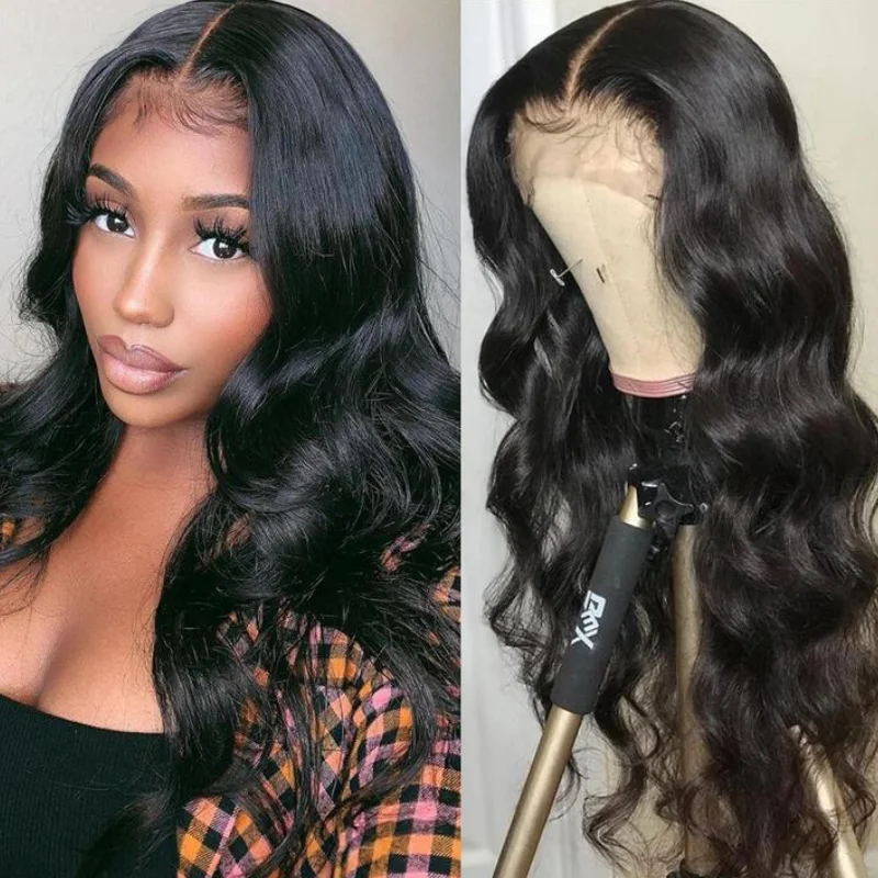 13x5x1.5 T Part Lace Front Wig 28 30 Inch Peruvian Body Wave Human Hair Lace Wig 250% Sheer Lace Front Wig Pre Pucked