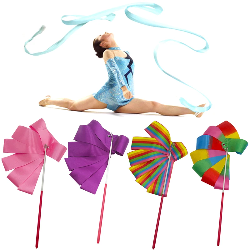 Ритмическая гимнастика лента 2 м/4 м Красочные Тренажерный зал ленты для танцев