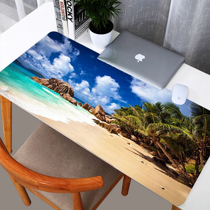

Tropical Beach Palm 700mmx300mm large game mouse pad L XL perfectly locking the edge extended mousepad mat laptop