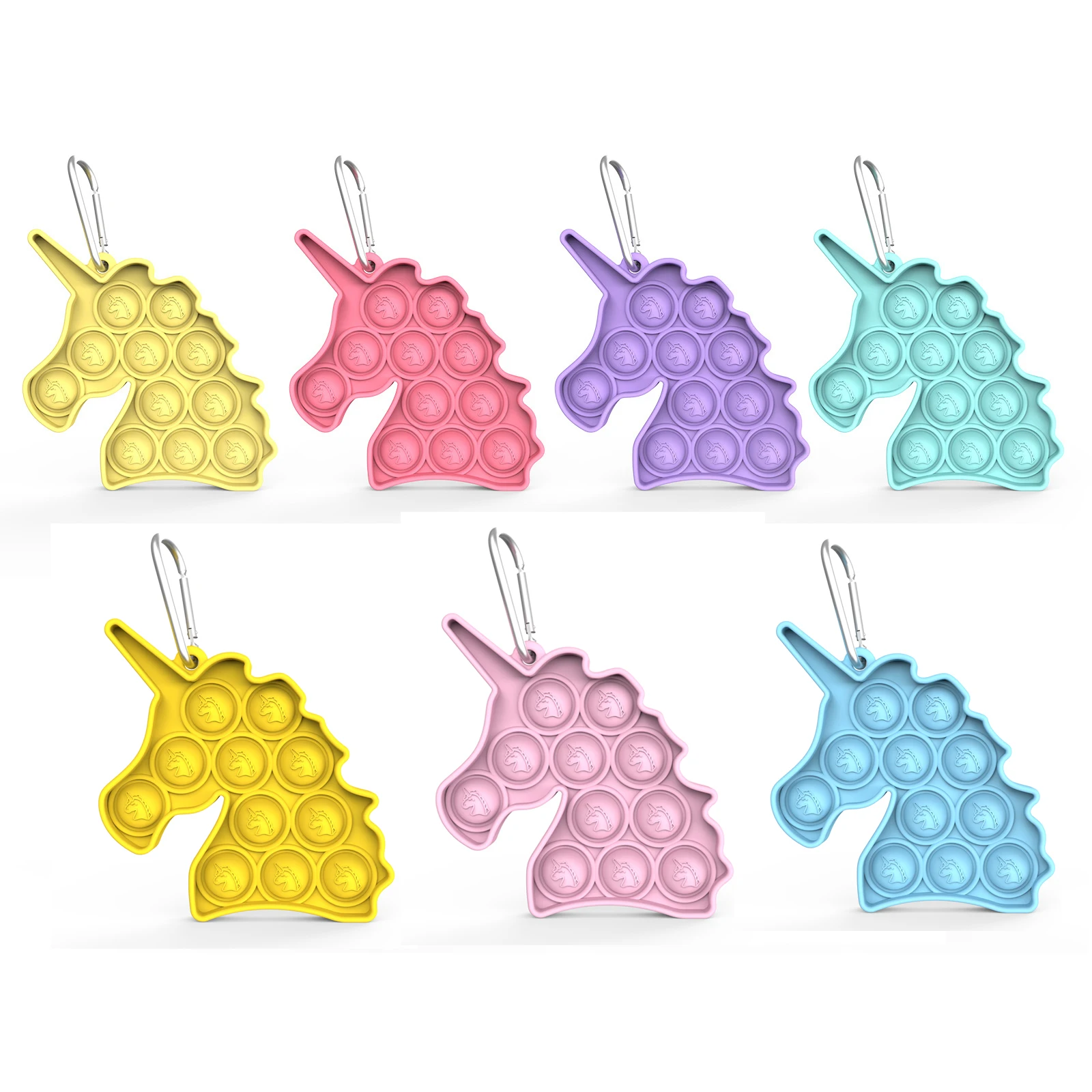 

Pink Unicorn Keychain Christmas Gift Pop Bubbles Fidget Toys for Kids Anti Stress Relief Toy Adults Sensory Adhd Halloween 2021