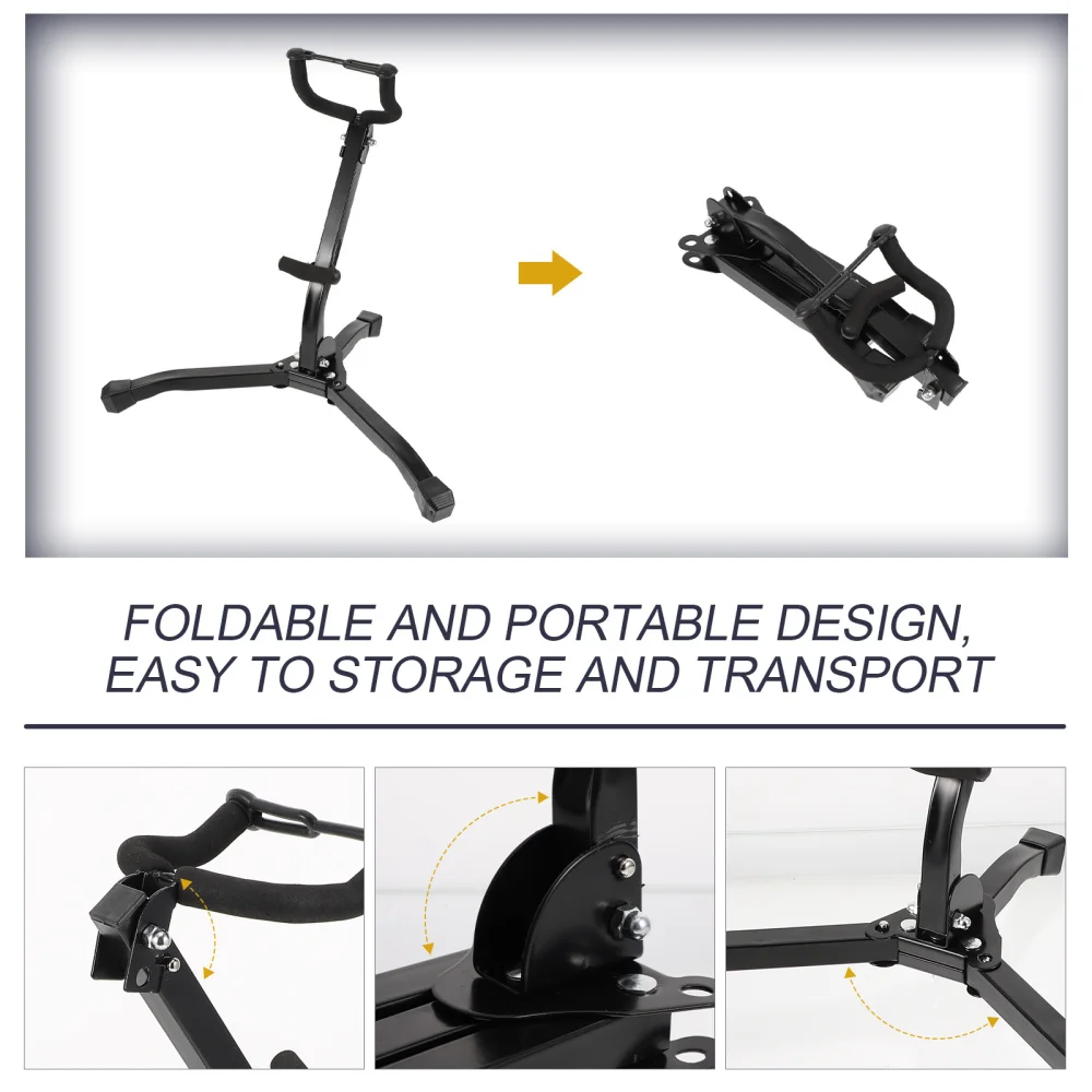 

Foldable Saxophone Bracket Stand Portable Compact Metal Saxophone Holder Stand