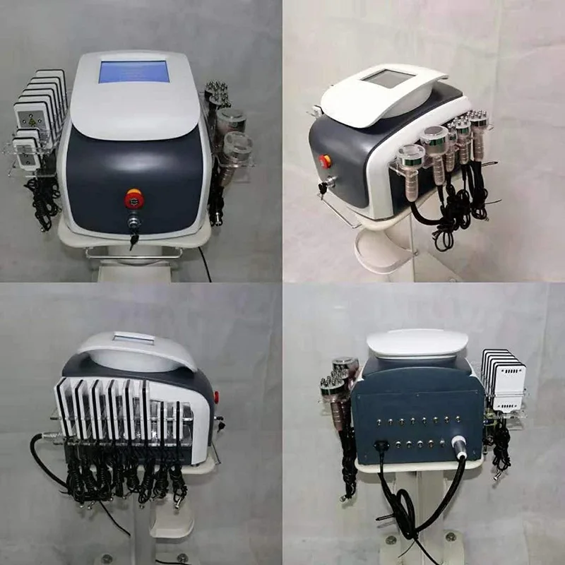 

6 in 1 40K Cavitation Multipolar RF Frozen Laser Pads Body Shaping Slimming Machine Skin Lifting Anti-Wrinkle Beauty Device