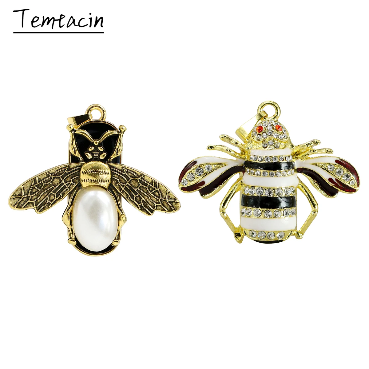 Мультяшная хрустальная пчела Pendrive Dragonfly USB флэш-накопитель 8 ГБ 16 32 64 128 Ожерелье Pen