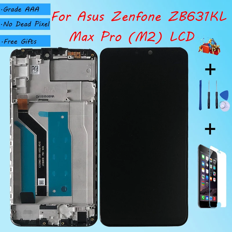 Для Asus Zenfone Max Pro (M2) ZB631KL ЖК экран в сборе с передним сенсорным стеклом X01BDA дисплей